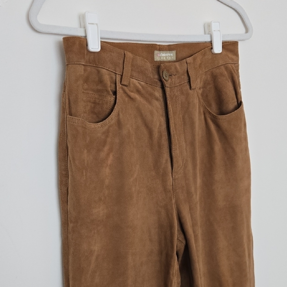 Liz Claiborne Vintage Women's Suede Strait Leg Pants Classic Quiet Luxury | 10 - Picture 2 of 7